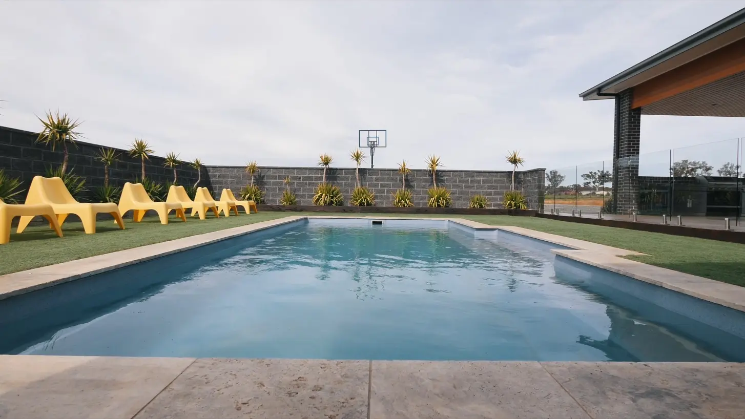 Swimming poll at a home built by IM Built